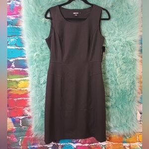 DKNY Black Sleeveless Size Zip Crew Neck Midi Sheath Dress New With Tags Size 8
